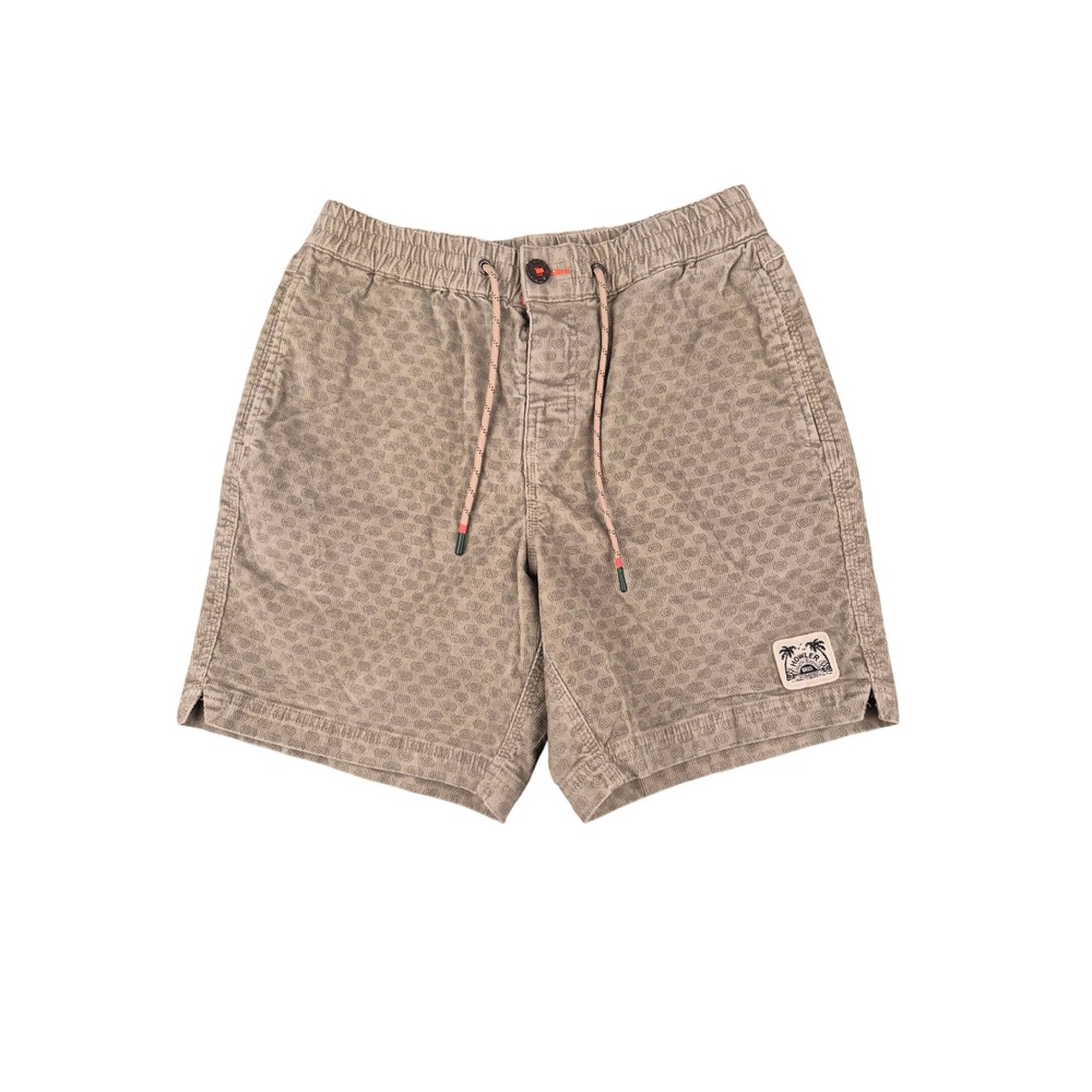 Howler Bros Mens Corduroy Printed Shorts Gray Green Khaki Size 30 Geometric